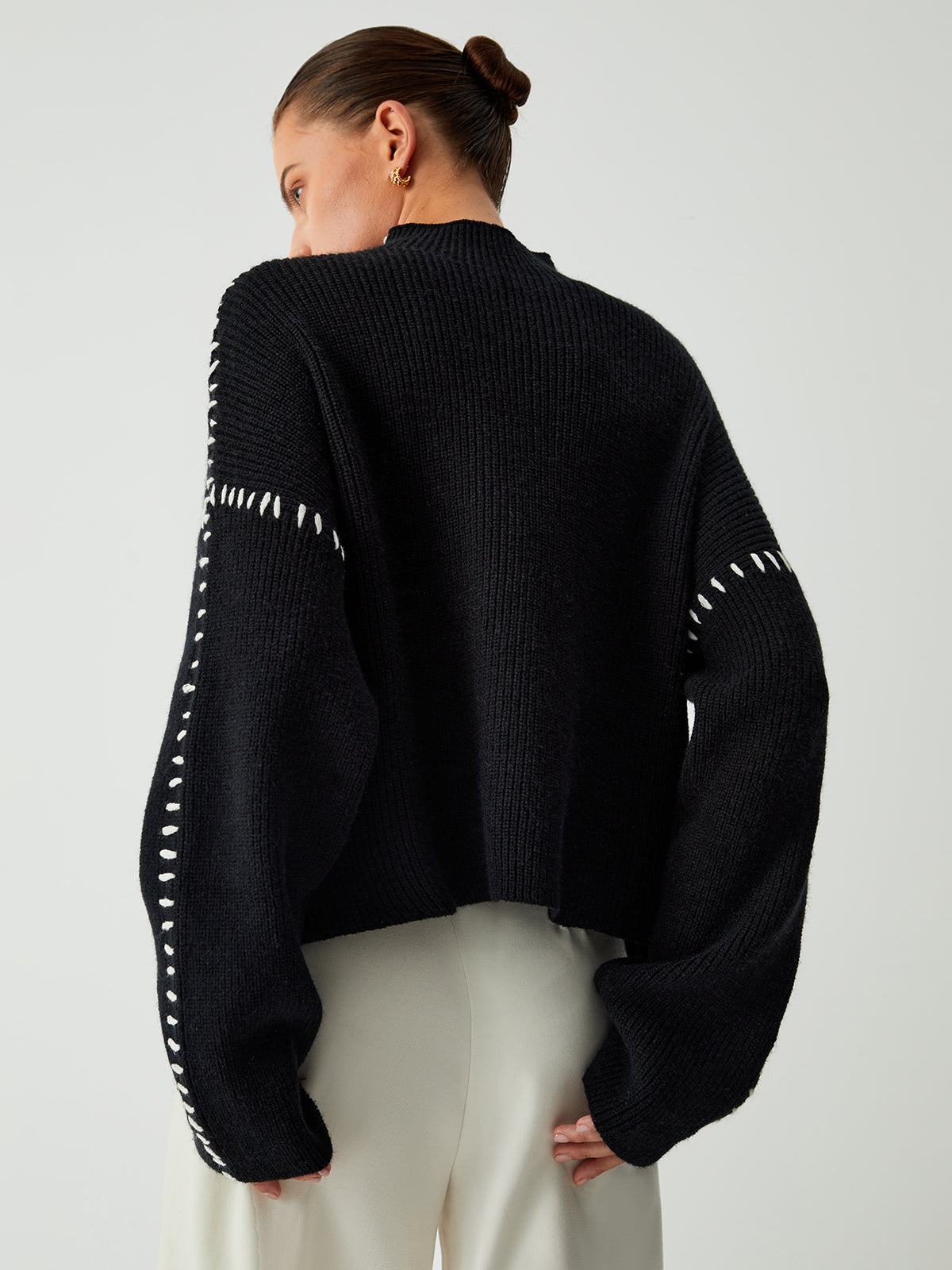 Emma | Pull Oversize Col Montant Tendance Élégant