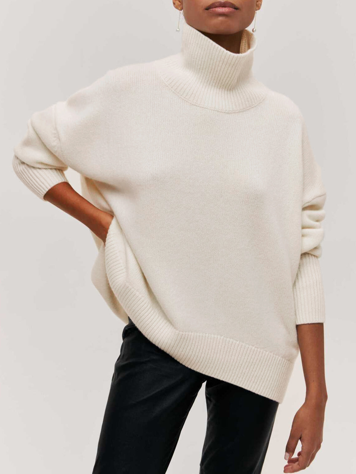 Emma | Pull Oversize à Col Roulé Tendance Élégant