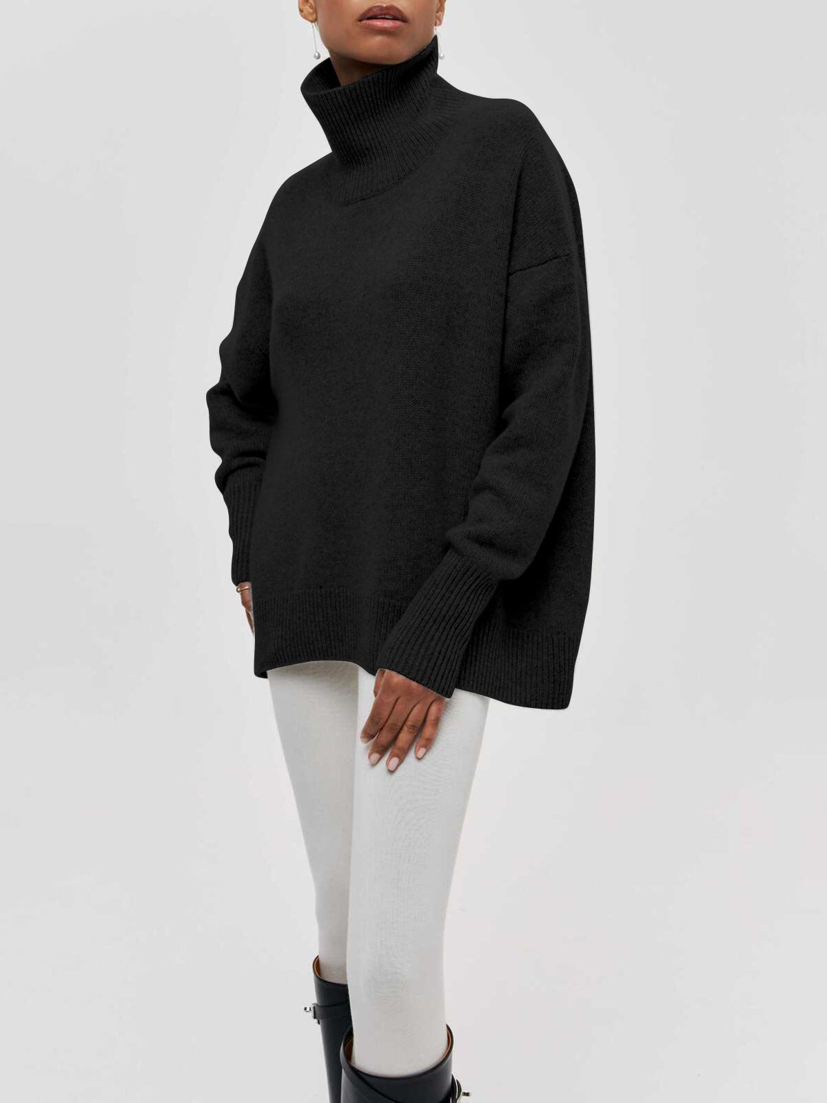 Emma | Pull Oversize à Col Roulé Tendance Élégant