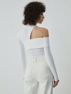Kaia | Haut Asymétrique Col Montant Tendance Élégant
