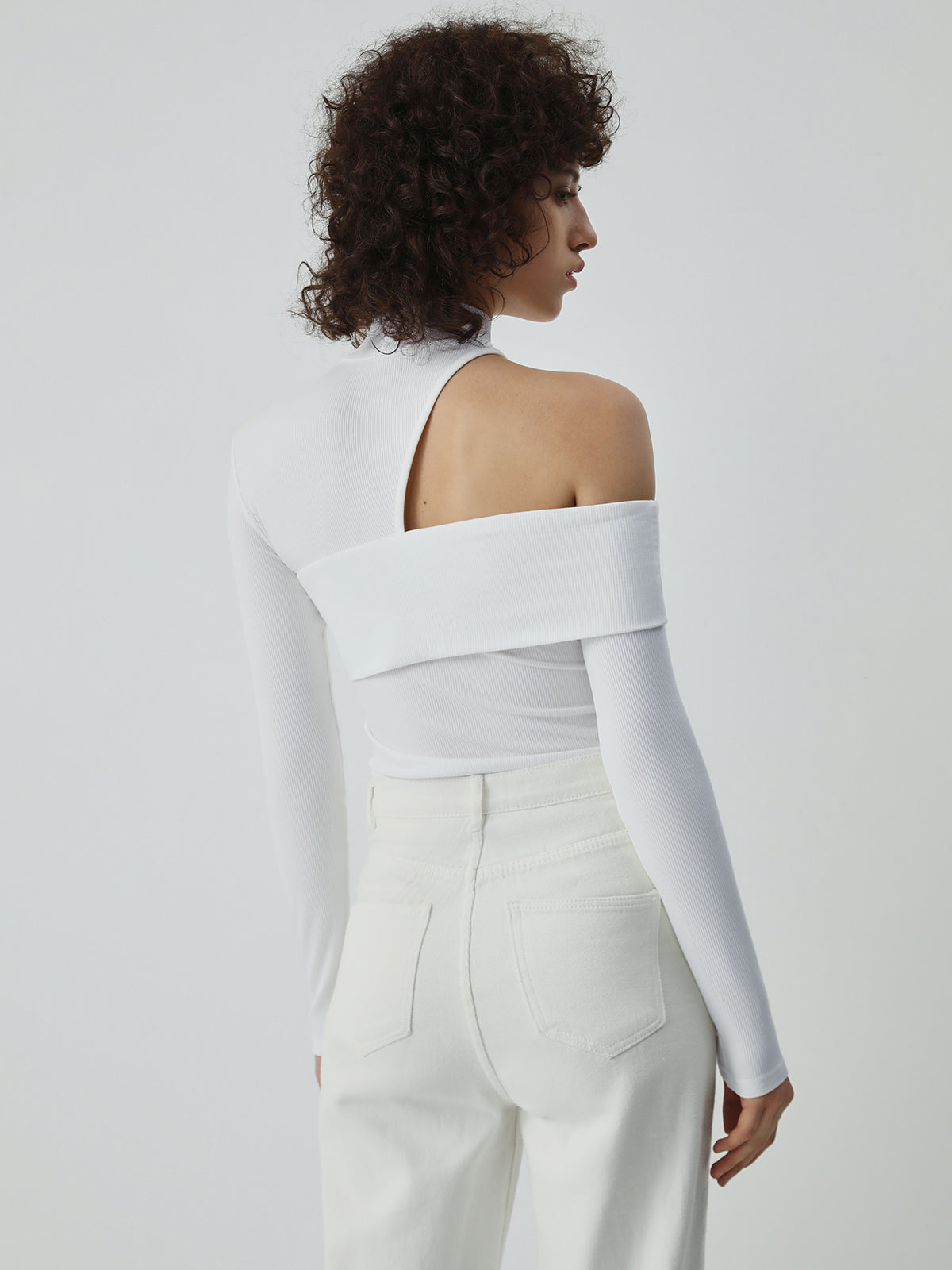 Kaia | Haut Asymétrique Col Montant Tendance Élégant