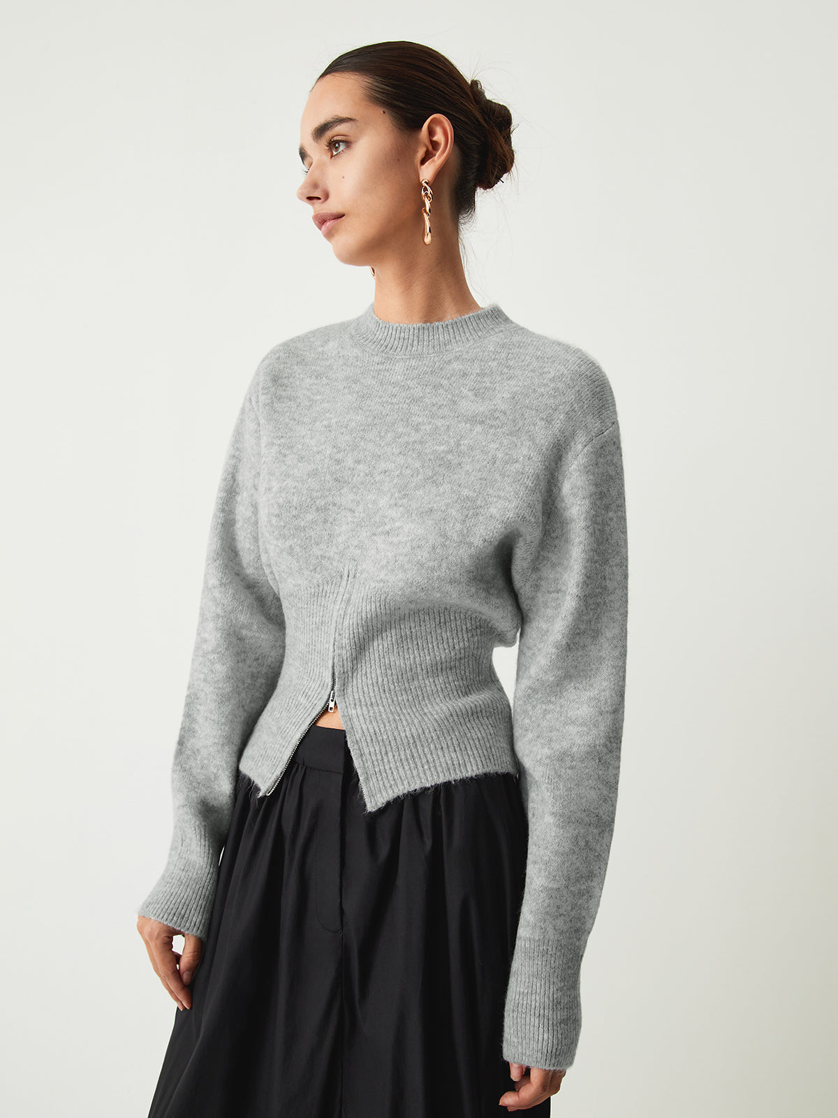 Camille | Pull Tricot Mi-Zip Tendance Printanier