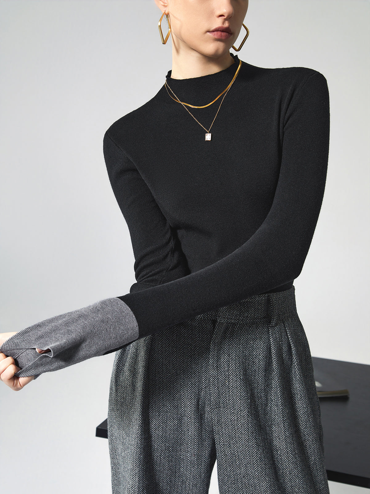 Camille | Pull en Maille Contrasté Tendance Élégant