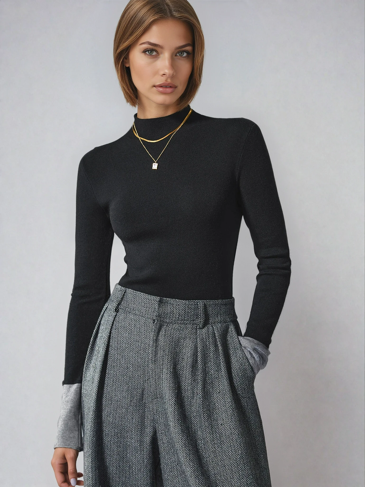 Camille | Pull en Maille Contrasté Tendance Élégant