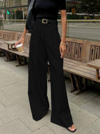 Pantalon Tailleur à Jambe Large Tendance Printemps