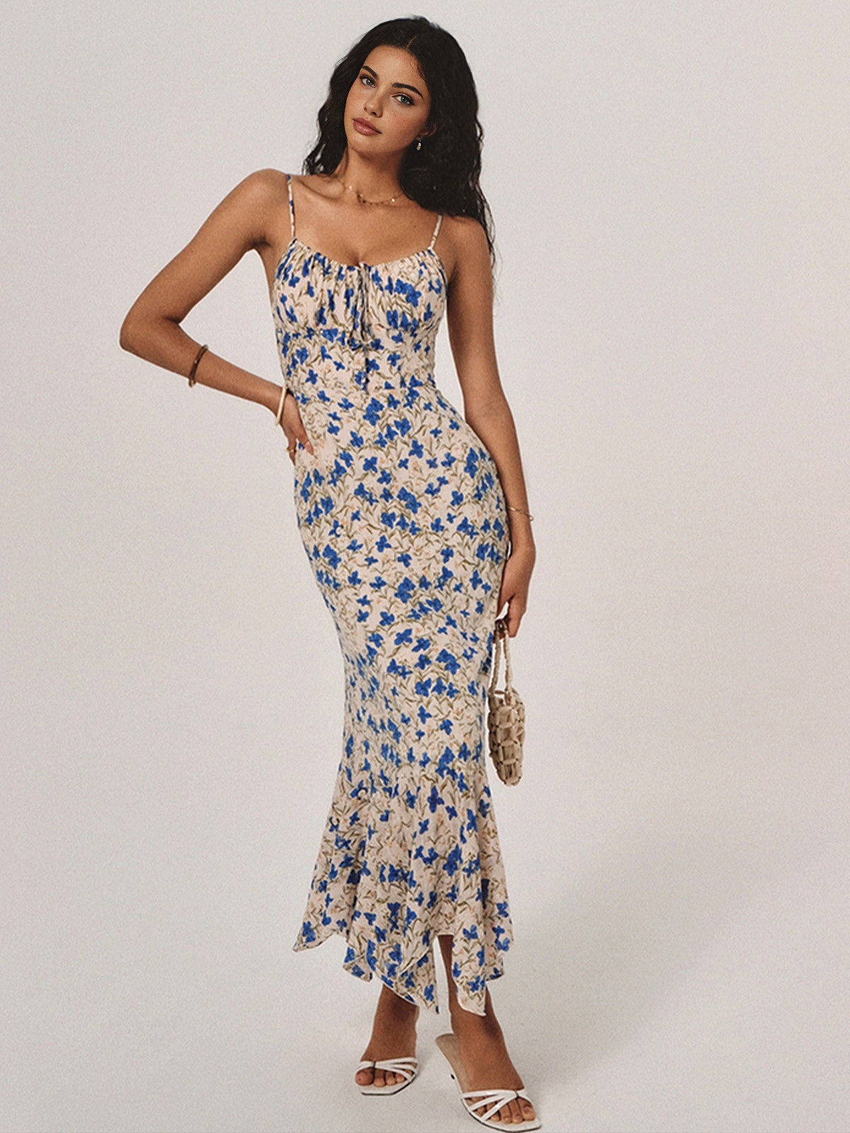 Chloé | Robe Maxi à Bretelles Spaghetti Tendance Élégant
