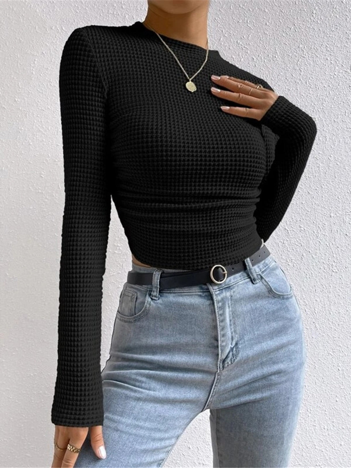 Camille | Haut à manches longues Tendance Effortless