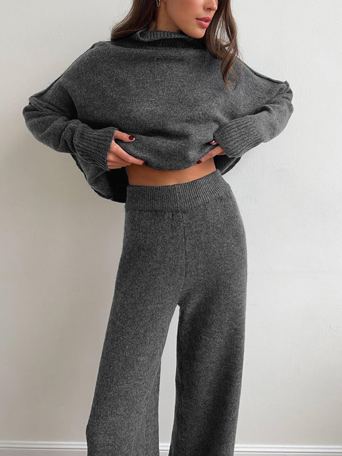 Ensemble de Détente Tendance en Tricot Doux