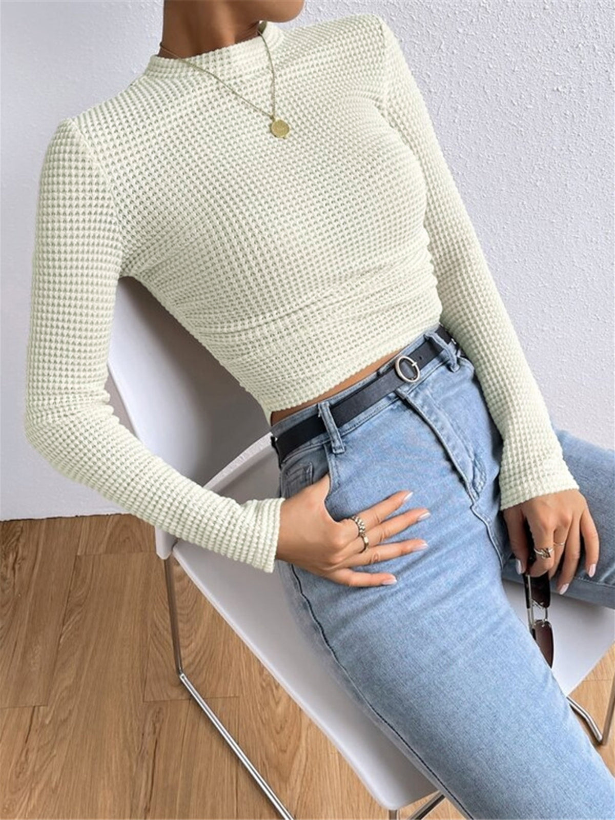 Camille | Haut à manches longues Tendance Effortless