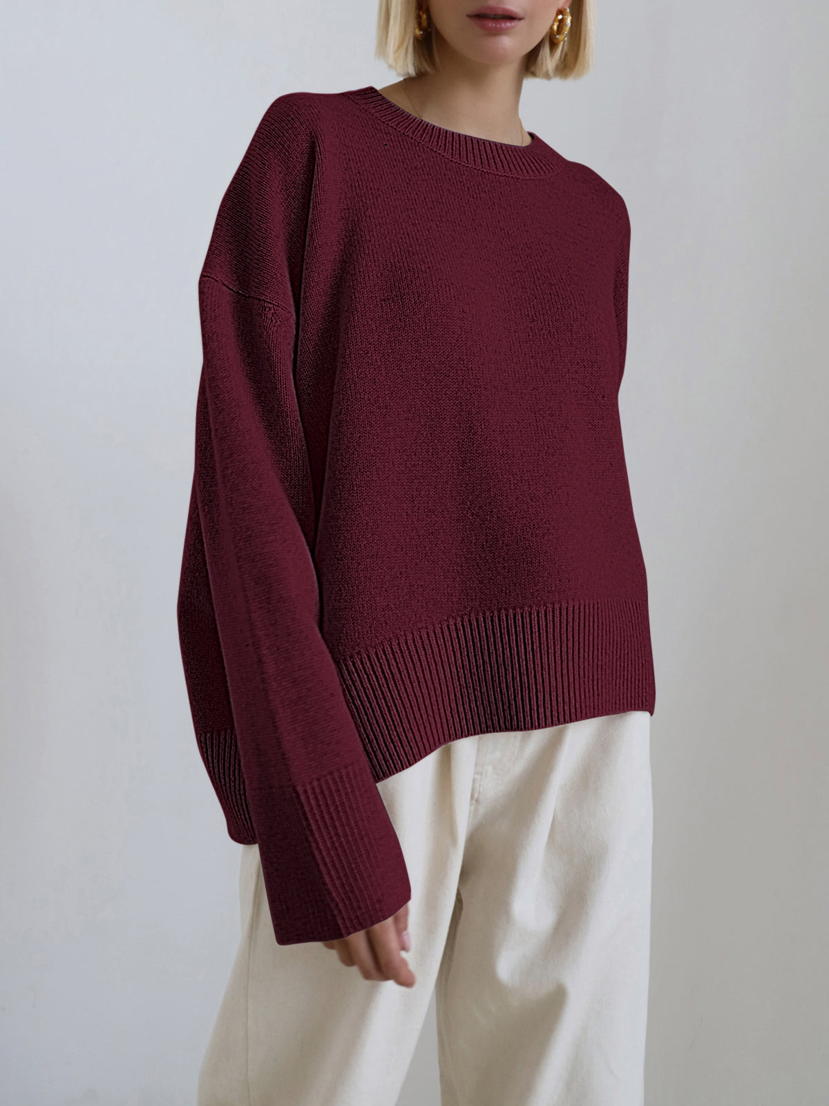 Clara | Pull Oversize à Col Rond Tendance Élégant