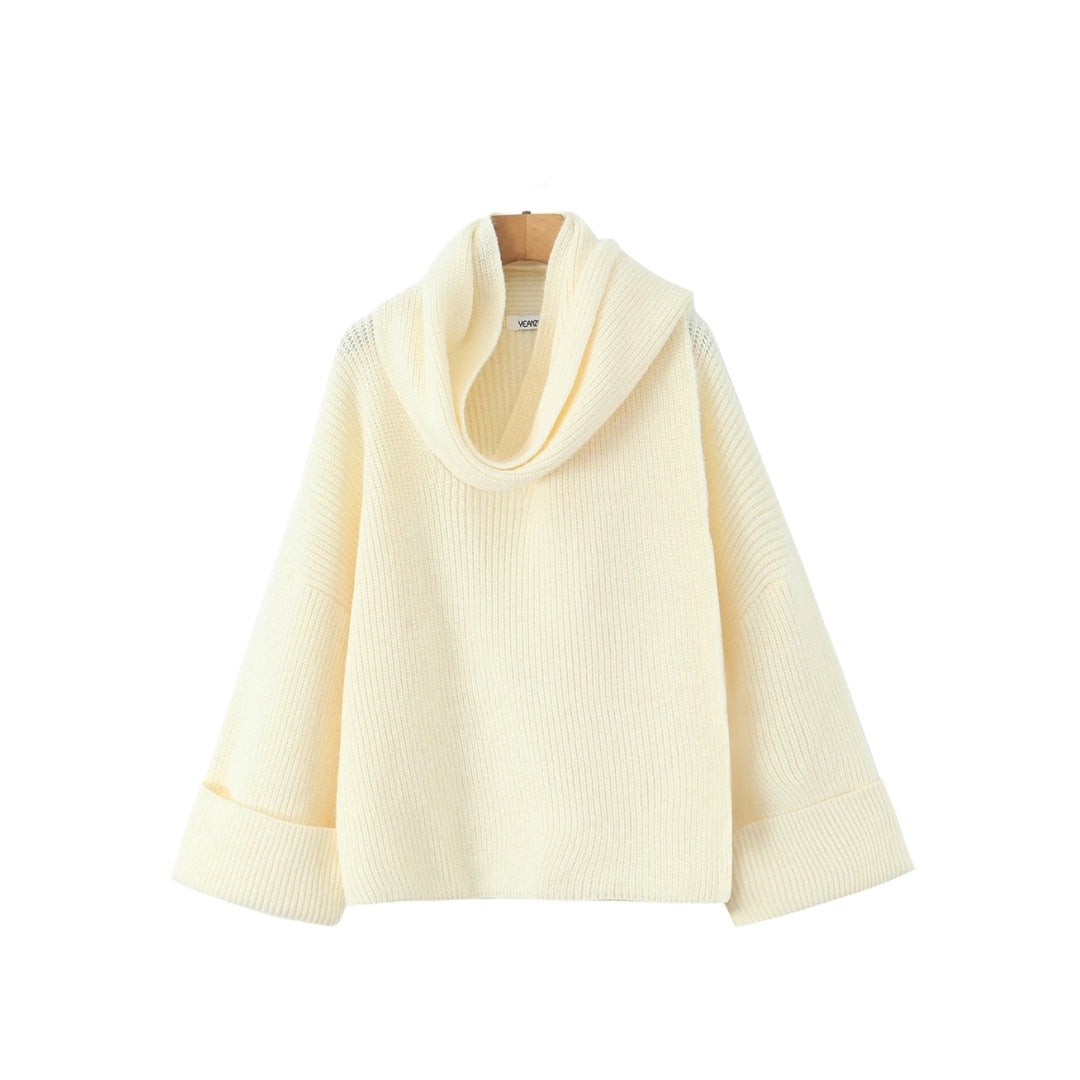 Pull Maille & Col Écharpe