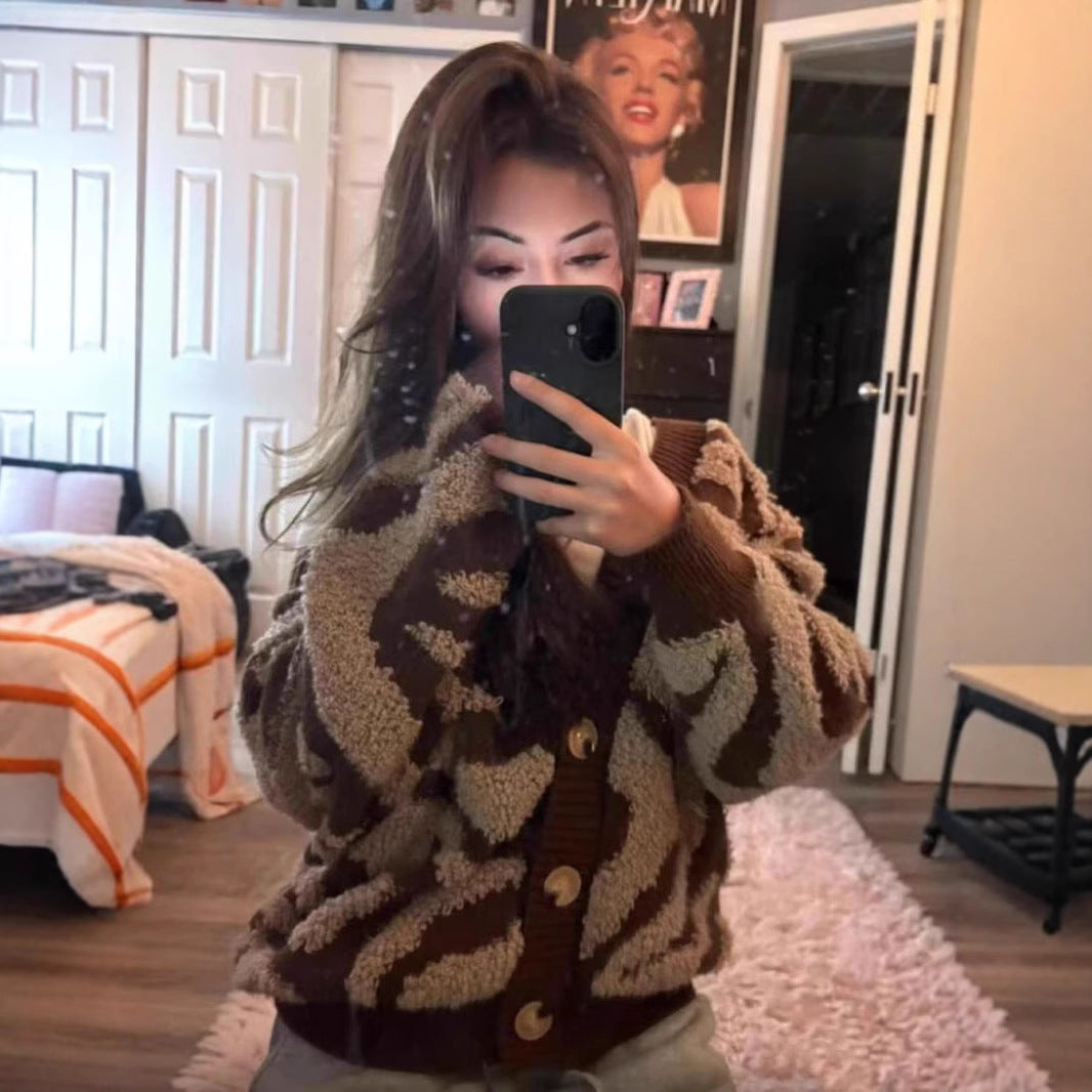 Cardigan Femme Imprimé Zèbre