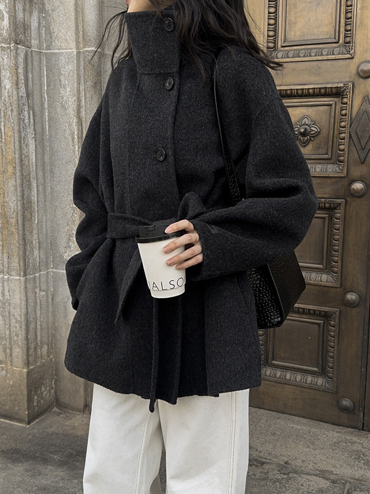 Manteau Femme Mi-Long en Laine & Cachemire à Ceinture