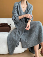 Ensemble Robe Longue & Cardigan Oversize Col V