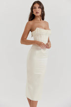 Bella | Robe Maxi de Mariage Sans Bretelles Tendance Élégant