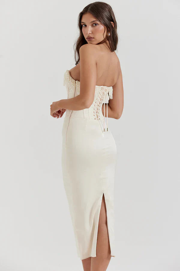 Bella | Robe Maxi de Mariage Sans Bretelles Tendance Élégant