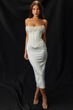 Bella | Robe Maxi de Mariage Sans Bretelles Tendance Élégant