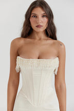 Bella | Robe Maxi de Mariage Sans Bretelles Tendance Élégant
