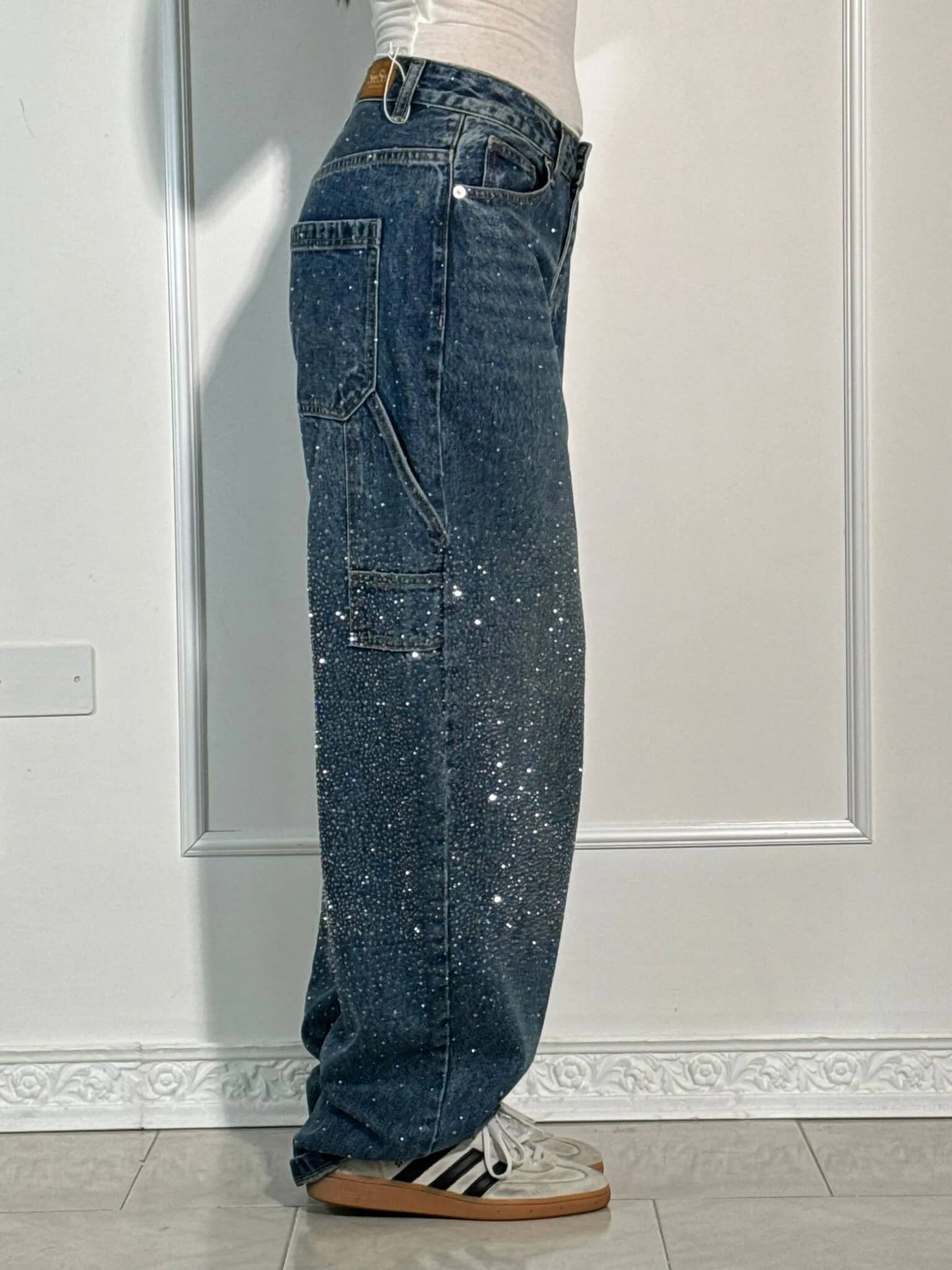Jean en Denim Brillant Style Tendance