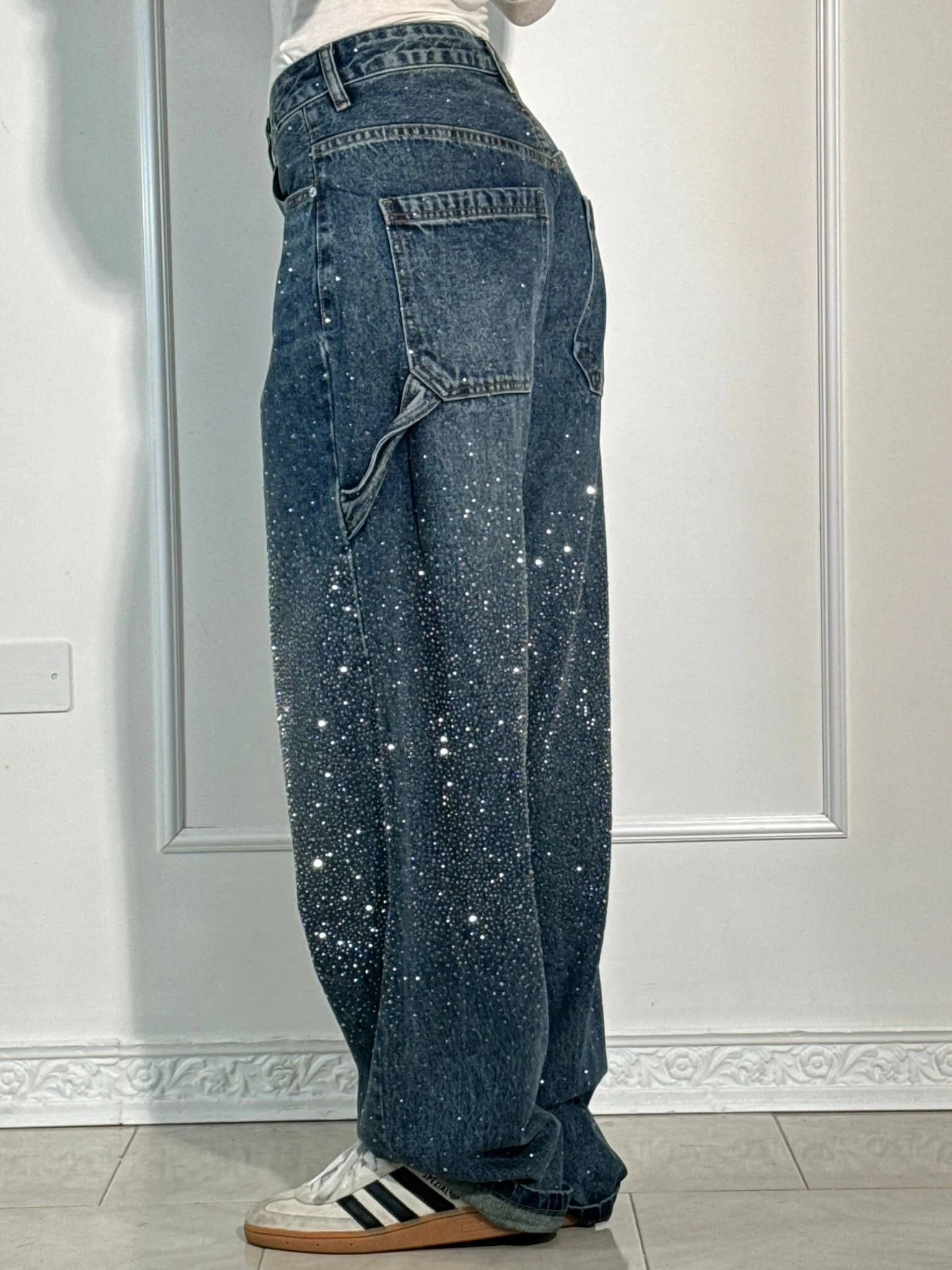 Jean en Denim Brillant Style Tendance