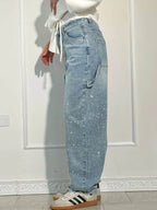 Jean en Denim Brillant Style Tendance