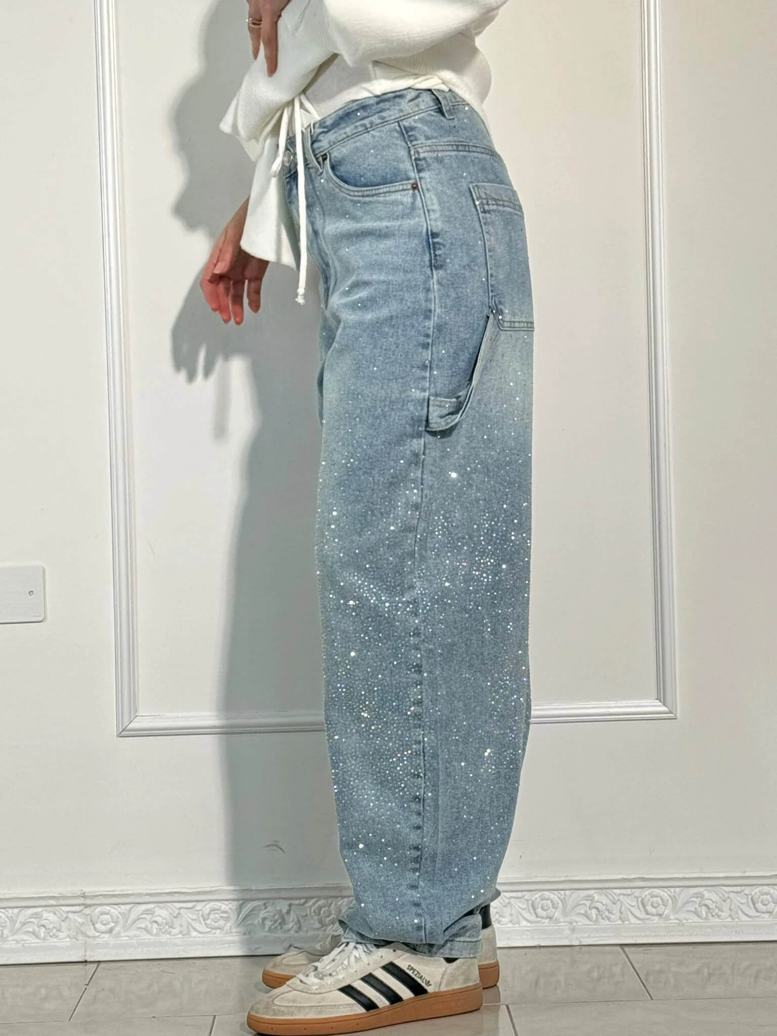 Jean en Denim Brillant Style Tendance