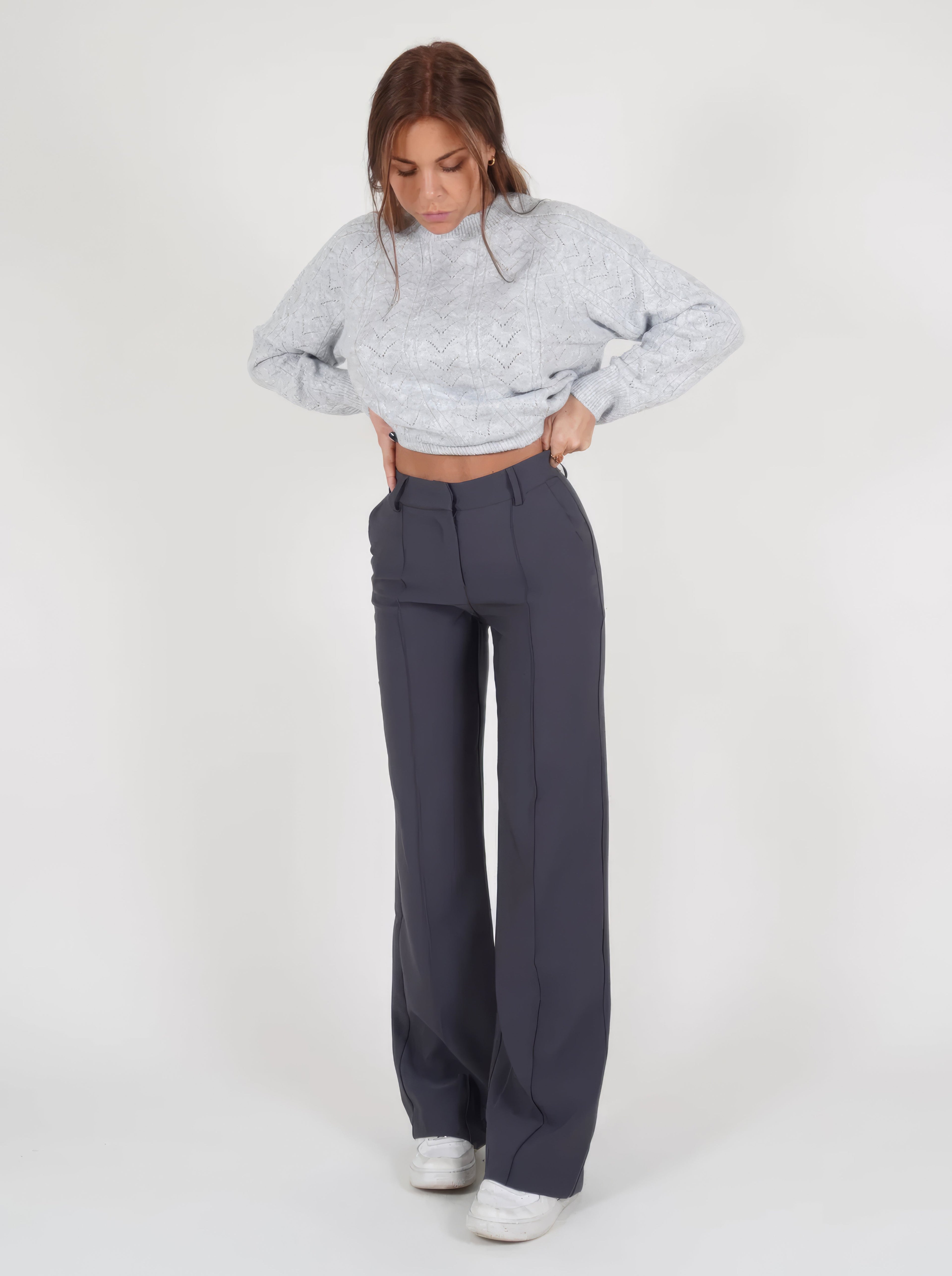 Pantalon Large Taille Haute Tendance pour Femmes