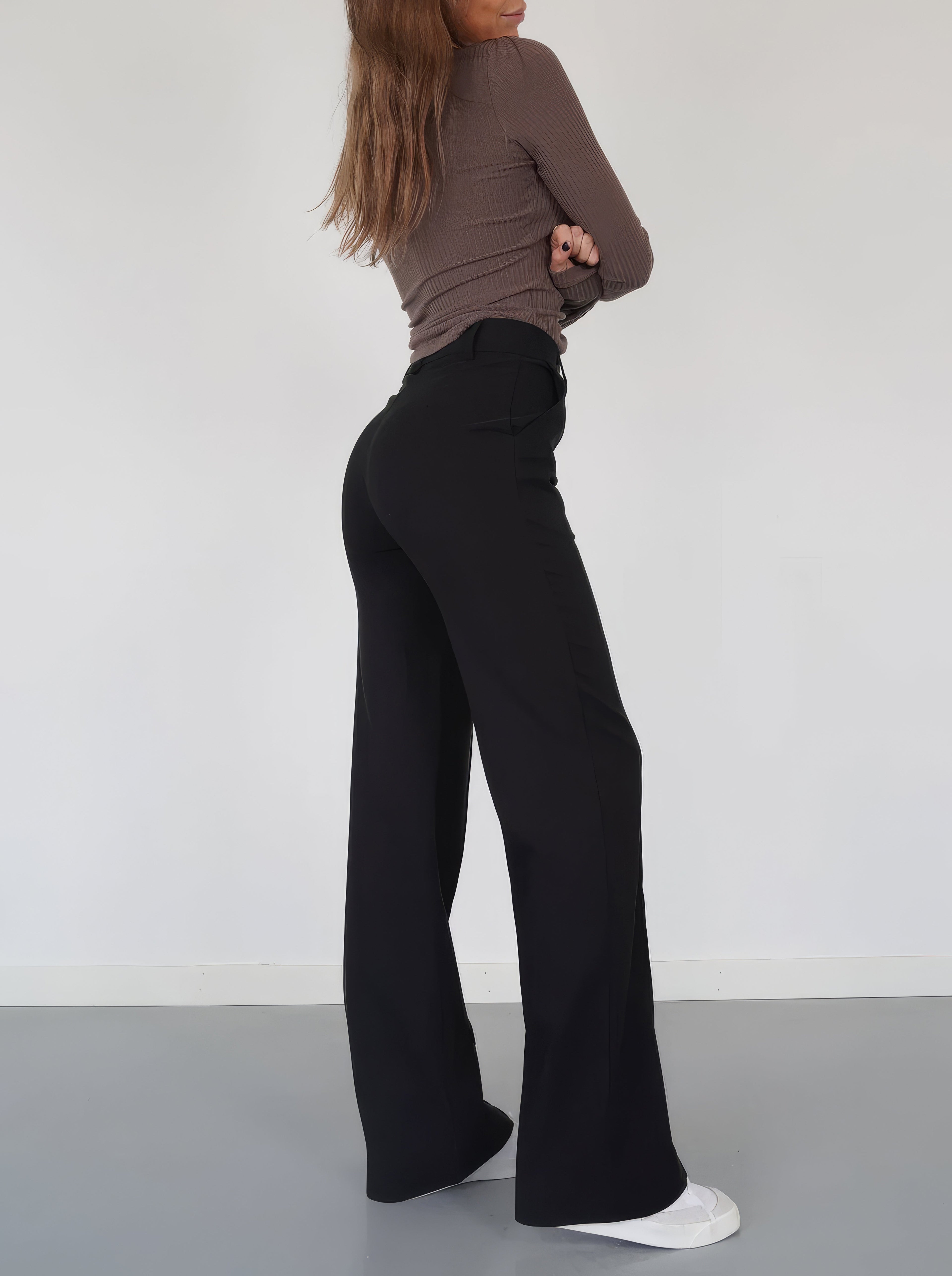Pantalon Large Taille Haute Tendance pour Femmes