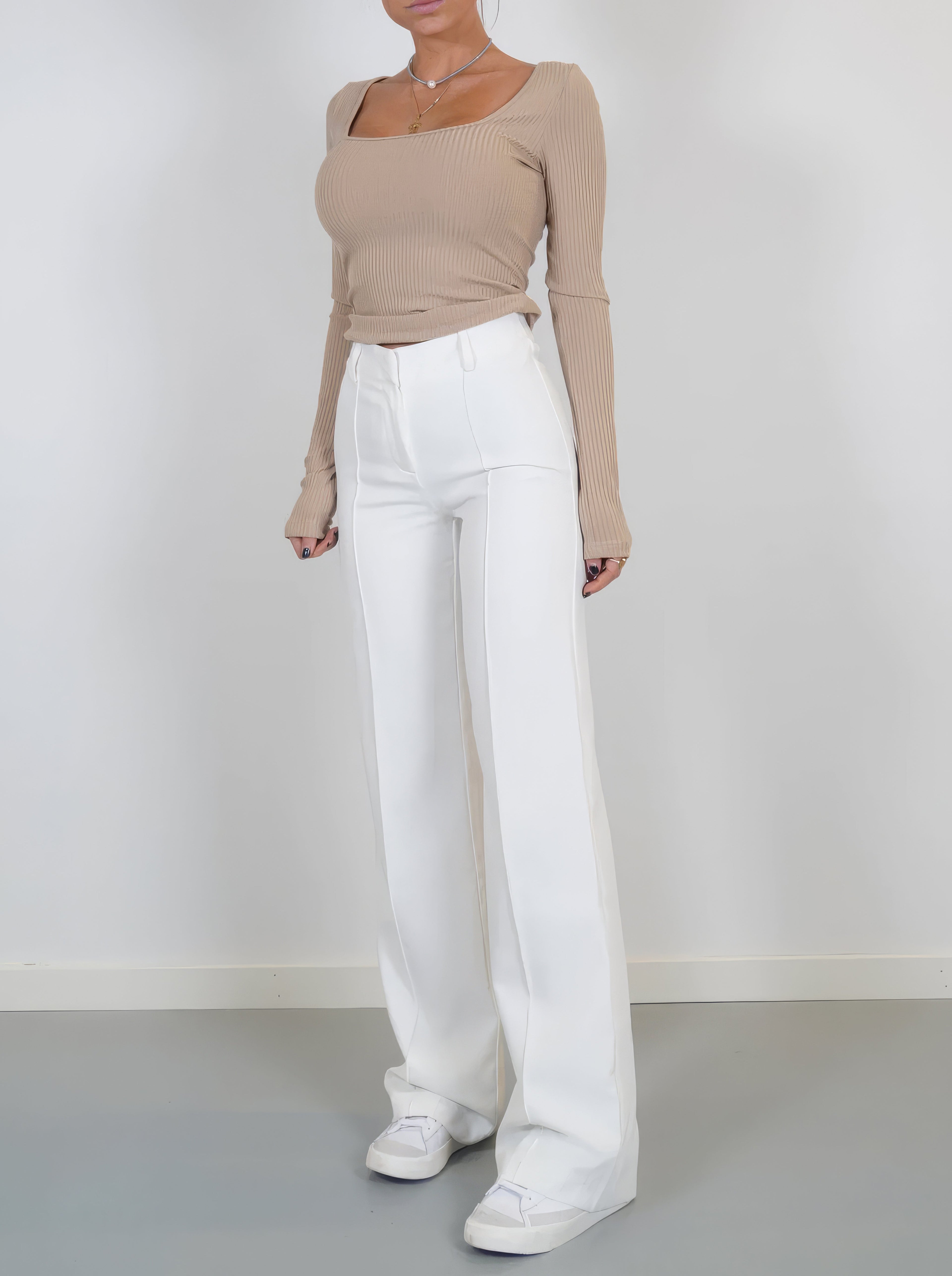 Pantalon Large Taille Haute Tendance pour Femmes