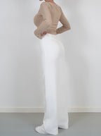 Pantalon Large Taille Haute Tendance pour Femmes