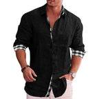 Fabien - Chemise en Lin Élégante Manches Longues Homme
