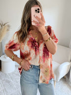 Blouse ample motifs dorés - Aurore