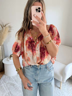Blouse ample motifs dorés - Aurore
