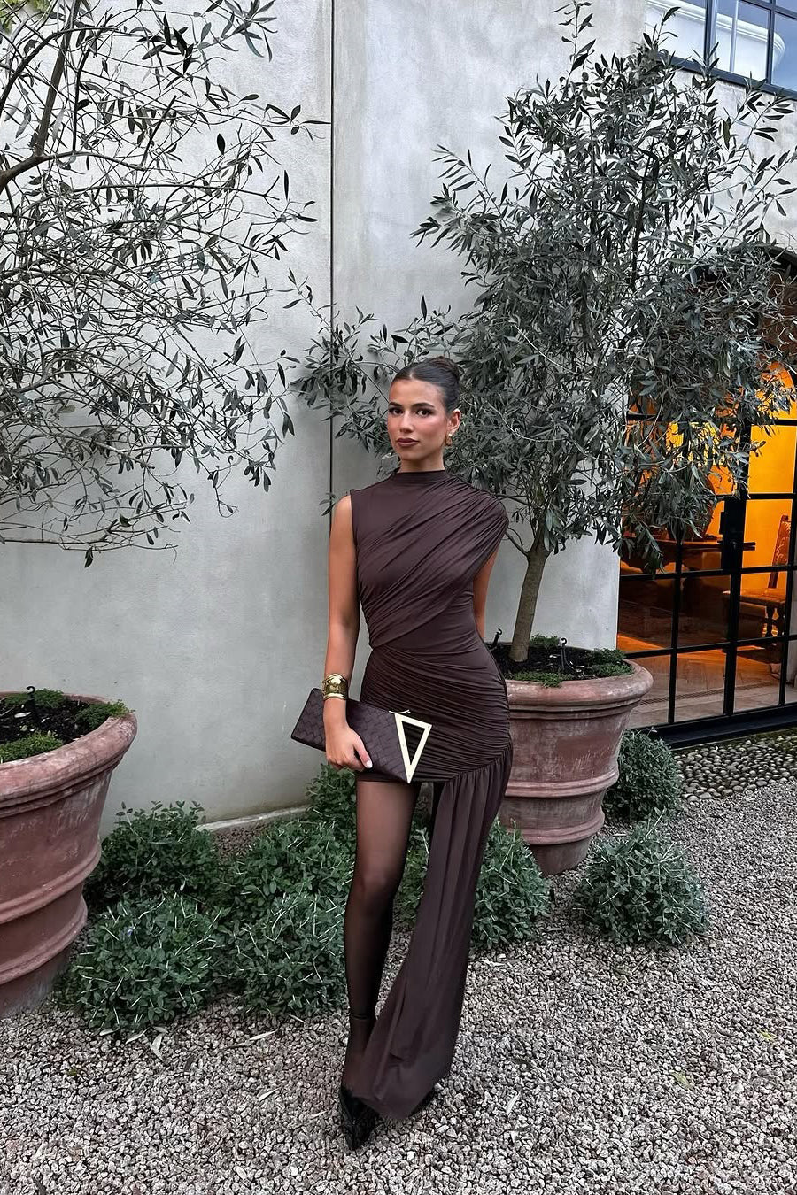 Camille | Robe Mini Mariée Chocolat Tendance Élégant