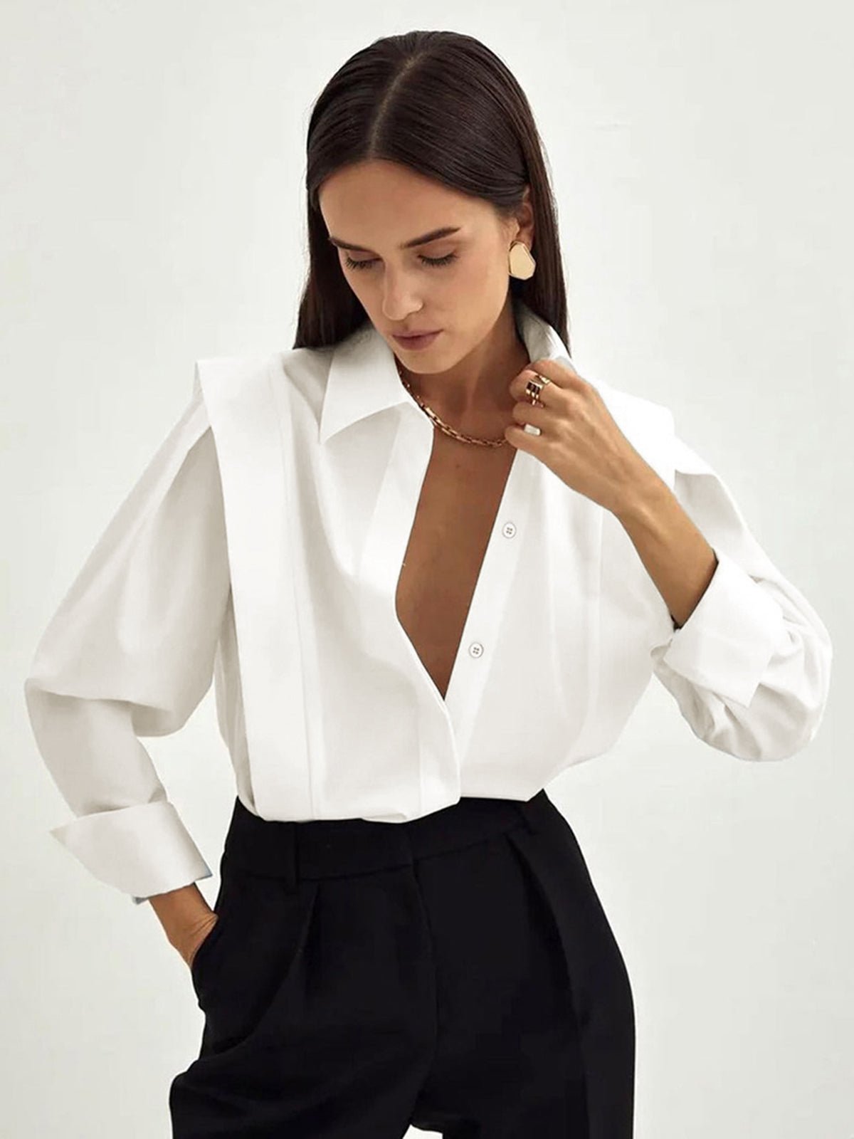 Élise | Chemise Carrée à Boutons Tendance Printanier
