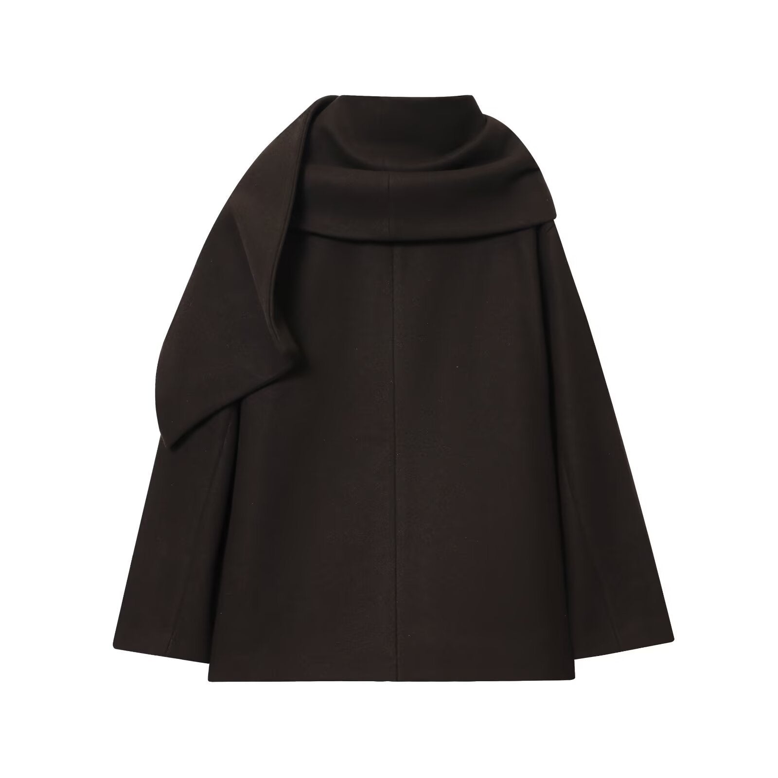 Manteau Chic à Col Écharpe Wool-Blend