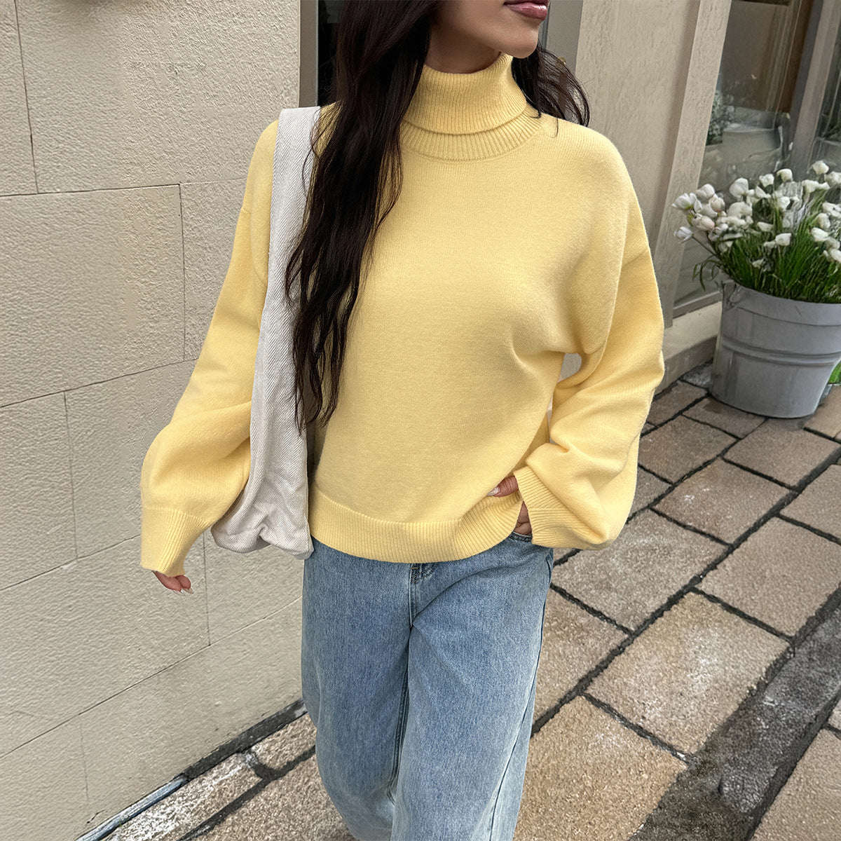 Pull Femme Col Montant