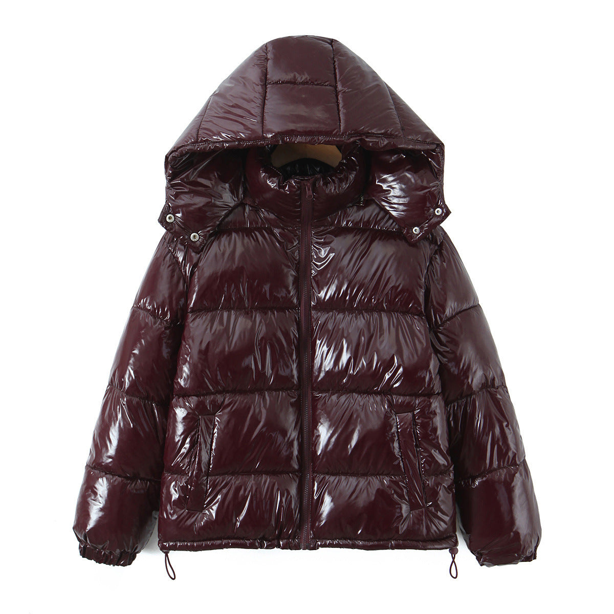 Doudoune Brillante à Capuche