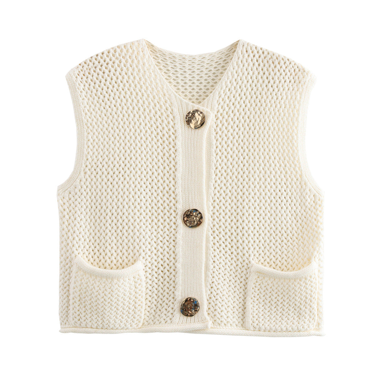 Gilet Court en Maille Chunky