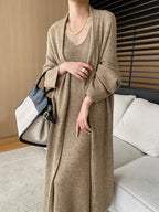 Ensemble Robe Longue & Cardigan Oversize Col V