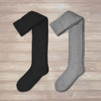 Chaussettes Charbon Longues au-dessus du Genou (Lot de 2 Paires)
