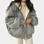 Claudine - Veste automne chaude femme – Bleu