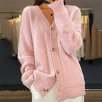 Éléonore - Cardigan Col V Tricoté Élégant Femme