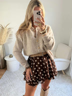 Cardigan taupe boutons bijoux - Gabi