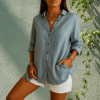 Manon - Chemise Casual Oversized Manches Longues Femme