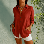 Manon - Chemise Casual Oversized Manches Longues Femme