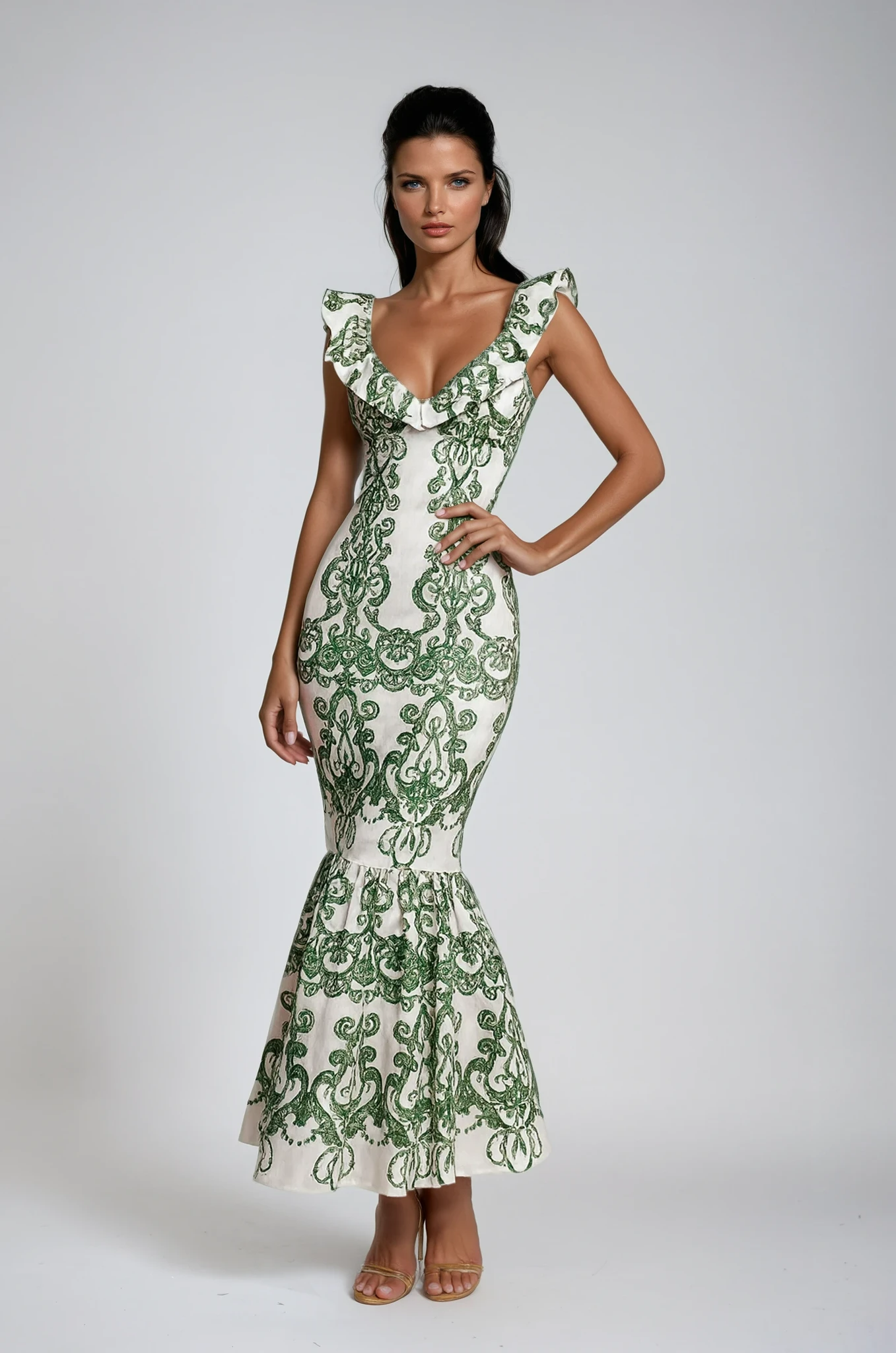 Camille | Robe Maxi d'Été en Coton Brodé Tendance Élégant