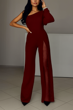 Athéna – Combinaison Élégante Asymétrique Avec Détail Brillant