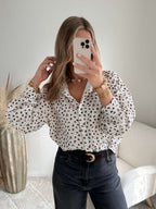 Chemise ample imprimée coeurs - Camille