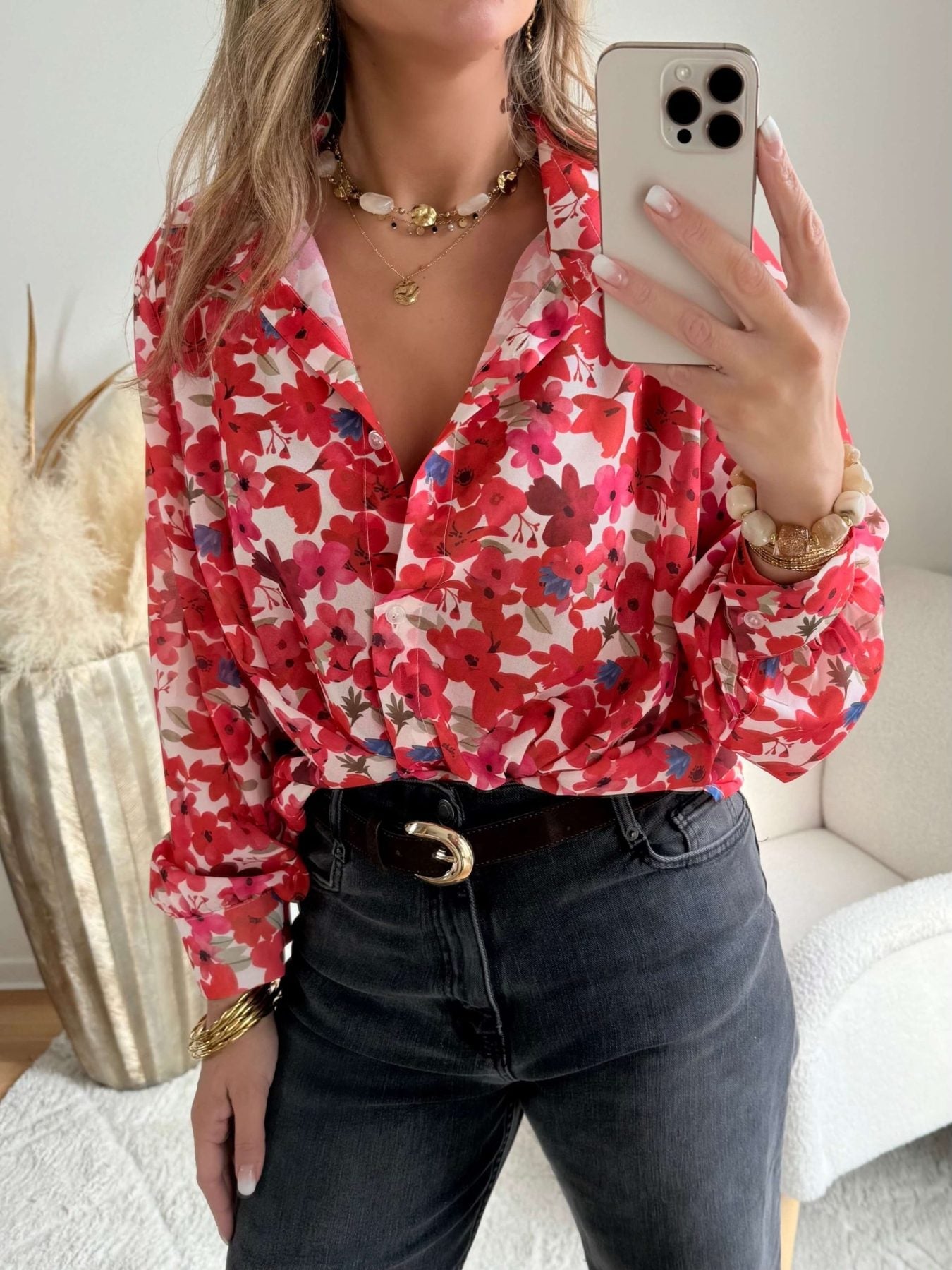 Chemise ample imprimée fleurs - Flora